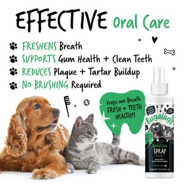 Bugalugs Dental Care Spray in Fresh Mint for Dogs & Cats (200ml)