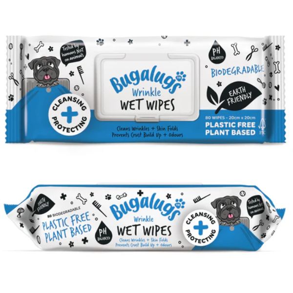 Bugalugs Wrinkle Wet Wipes for Dogs & Cats