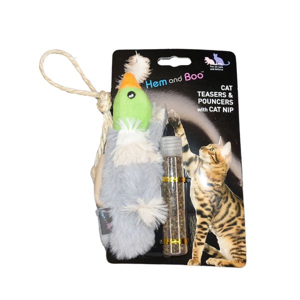 Hem & Boo Refillable Cat Toy with Catnip Tube
