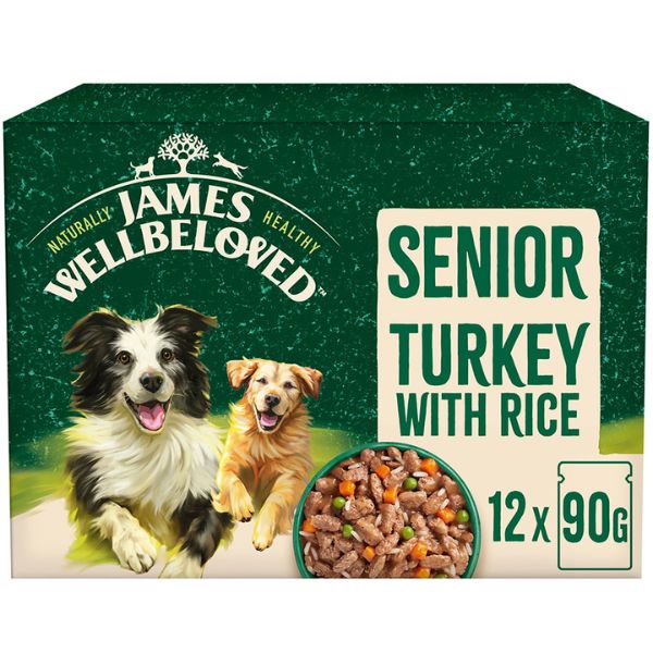 James Wellbeloved Senior Wet Dog Food Pouches (12x90g)