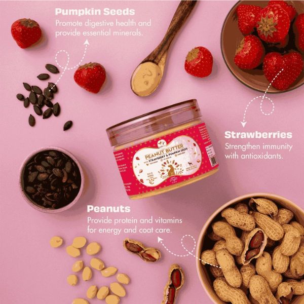 Pawfect Peanut Butter with Strawberry & Pumpkin Seeds for Dogs & Puppies