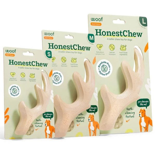 Woof HonestChew Ultra-Durable Antler Dog Chew Toy