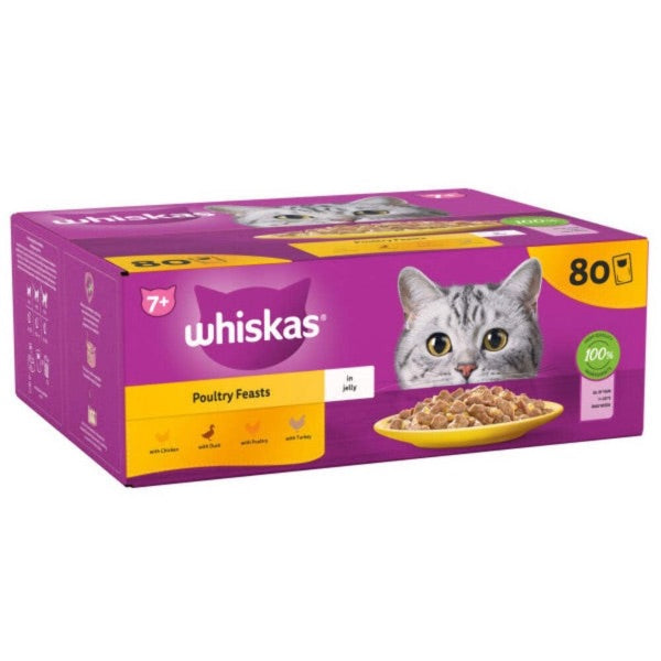Whiskas Poultry Feast in Jelly 7+ (80x85G)