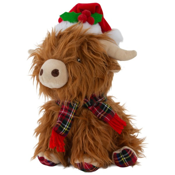 Ancol Festive Fergus Highland Cow Dog Toy