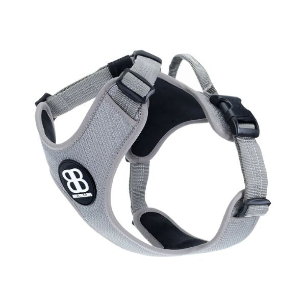 Bully Billows Active Harness With Handle - Padded Lining & Highly Reflective (Grey)
