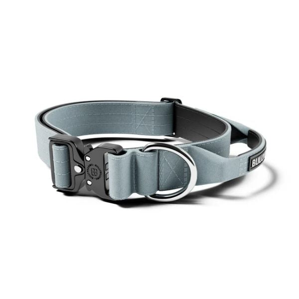 Bully Billows 4cm Combat Collar with Handle and Rated Clip (Metal Grey)