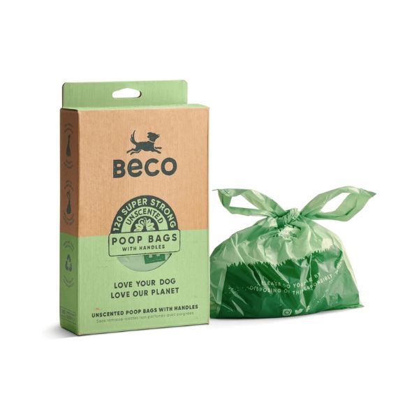 Beco Unscented Recycled Poop Bags with Handles