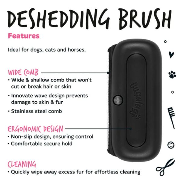 Bugalugs Deshedding Brush (Black)