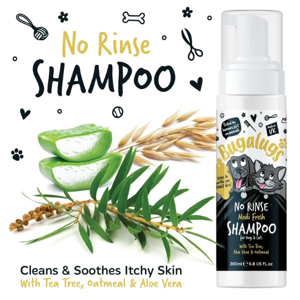 Bugalugs No Rinse Medi Fresh Shampoo for Dogs & Cats (200ml)