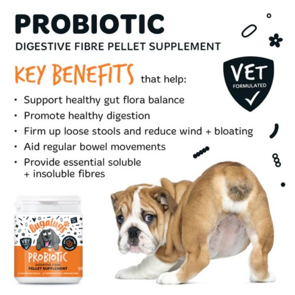 Bugalugs Probiotic Digestive Fibre Pellet Supplement for Dogs