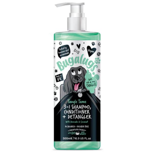 Bugalugs Tangle Tame 3-in-1 Dog Shampoo, Conditioner &amp; Detangler (500ml)