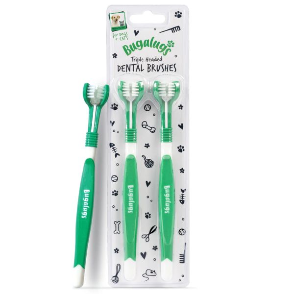 Bugalugs Triple Headed Toothbrush (2 Pack)