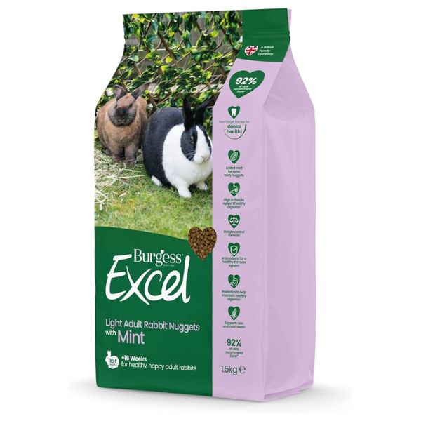 Burgess Excel Light Rabbit Nuggets with Mint (1.5KG)