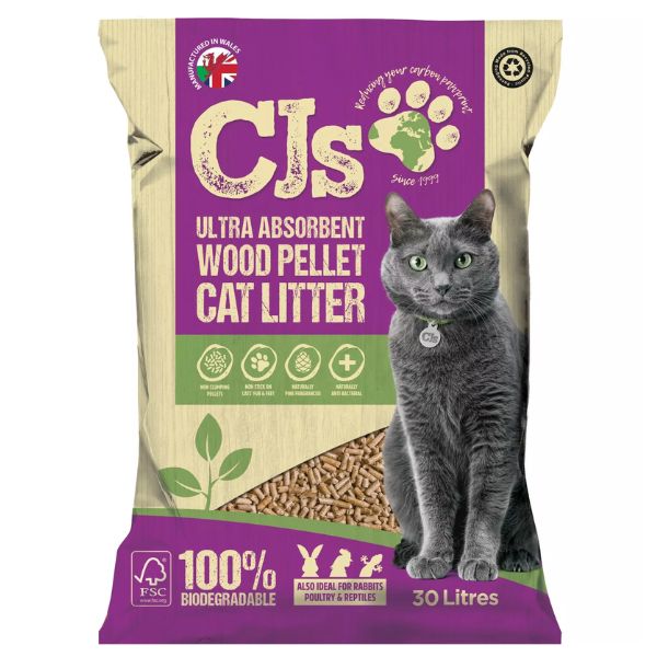 CJ&#39;s Premium Ultra Absorbent Wood Pellet Cat Litter