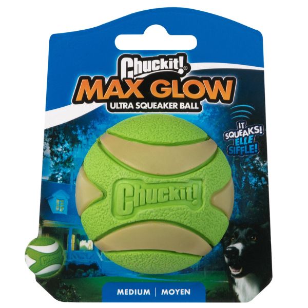 Chuckit! Max Glow Ultra Squeaker Ball