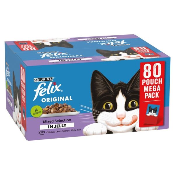 Felix Adult Original Mixed Selection in Jelly Pouches (80x85g)