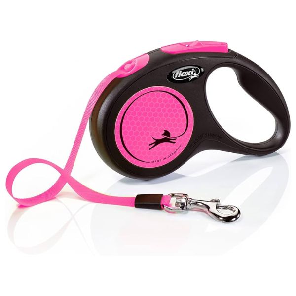 Flexi Neon Pink Tape Dog Lead (5m)