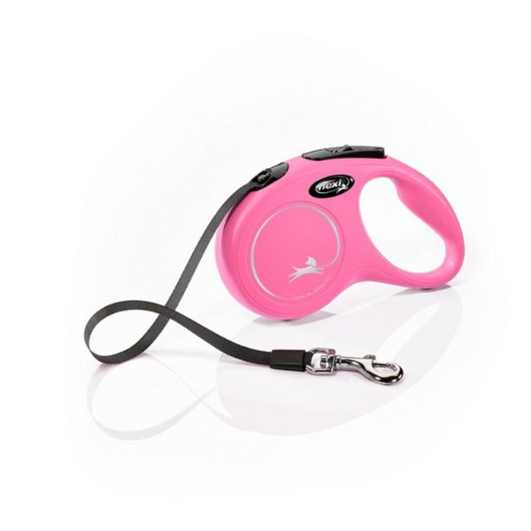 Flexi New Classic Pink Tape Dog Lead (5m)