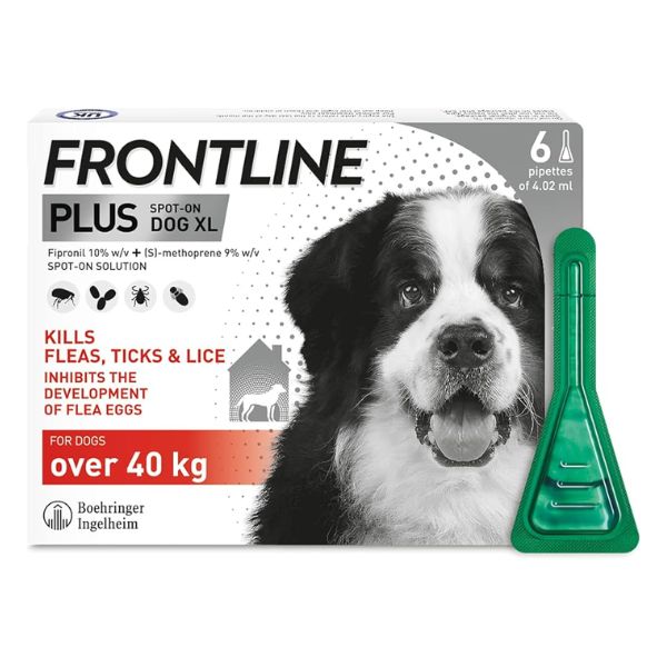 Frontline Plus Spot On For Dogs Over 40KG (6 Pack)