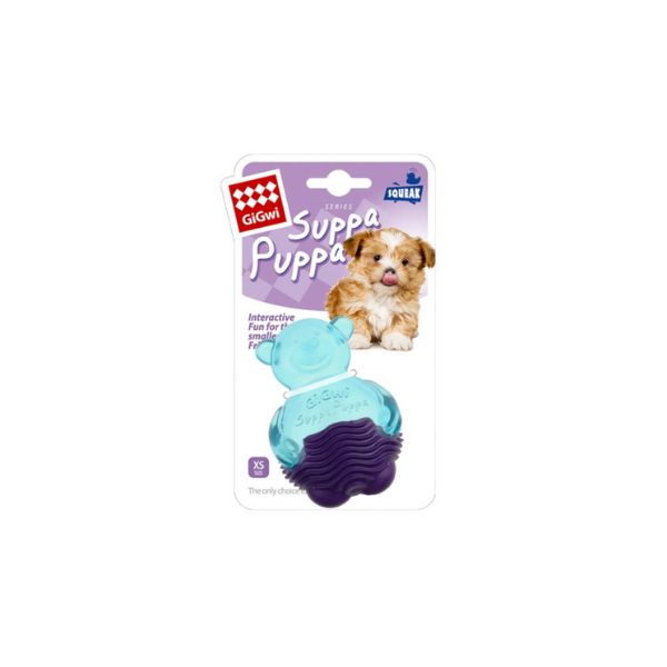 GiGwi Suppa Puppa Bear With Squeaker - Blue