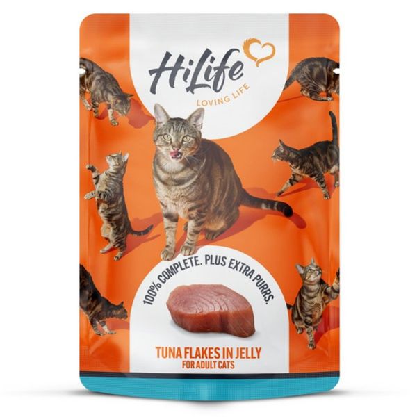 HiLife Tuna Flakes in Jelly Wet Cat Food Pouch (70g) Sash Pepps