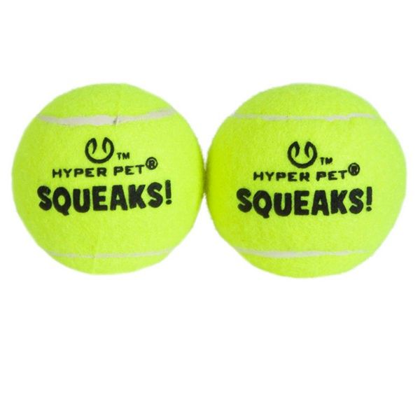 Hyper Pets Squeaks Tennis Balls (2 Pack)