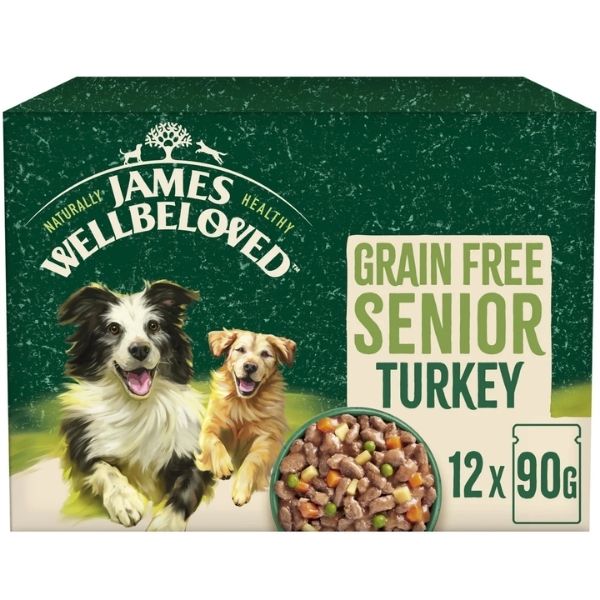 James Wellbeloved Senior Turkey Grain Free Pouches - 12 x 90G