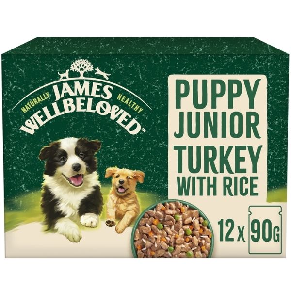 James Wellbeloved Puppy Junior Pouches (12 X 90G) Sash Pepps