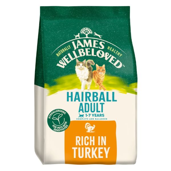 James Wellbeloved Adult Turkey Hairball Dry Cat Food (1.5kg)
