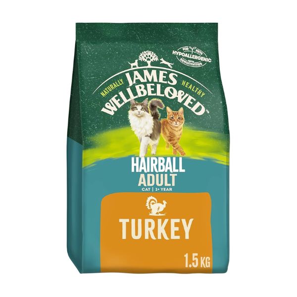 James Wellbeloved Hairball Adult Cat Food - 1.5kg