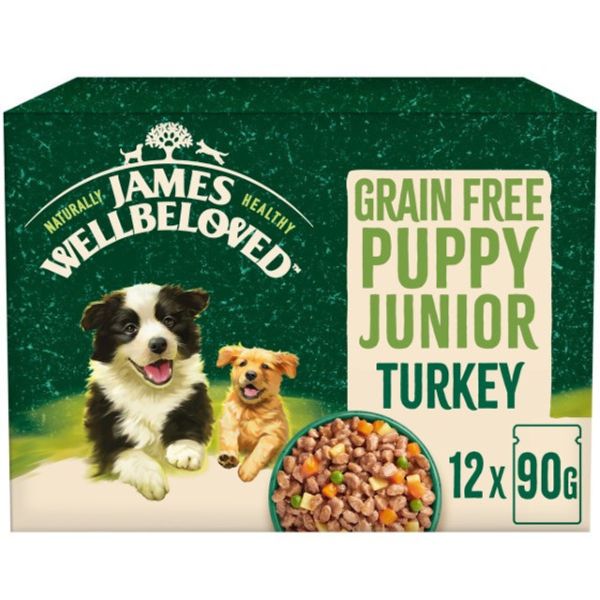 James Wellbeloved Puppy Grain Free Pouches (12X90G)