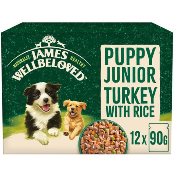 James Wellbeloved Puppy Junior Pouches (12X90G)