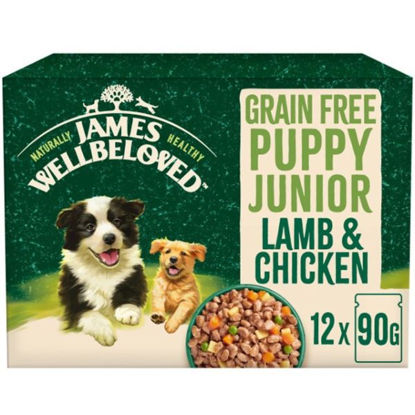 James Wellbeloved Puppy Grain Free Pouches (12X90G)