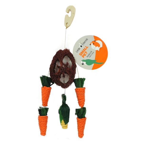 Little Friends Carrot &amp; Corn Loofah Nibble Hanger Toy