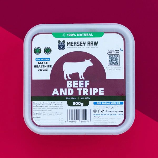 Mersey Raw - Raw Dog Food (Beef &amp; Tripe)