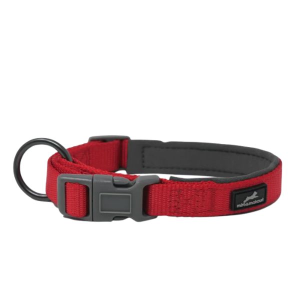 Miro &amp; Makauri Neoprene Padded Dog Collar (Red)