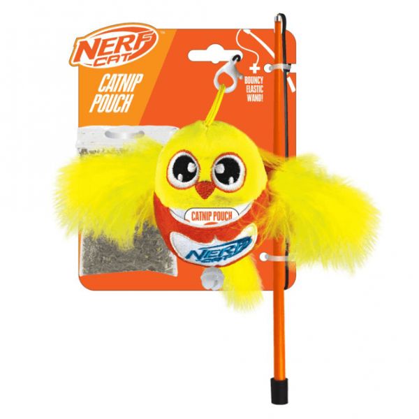 Nerf Cat Plush Bird with Bell &amp; Wand