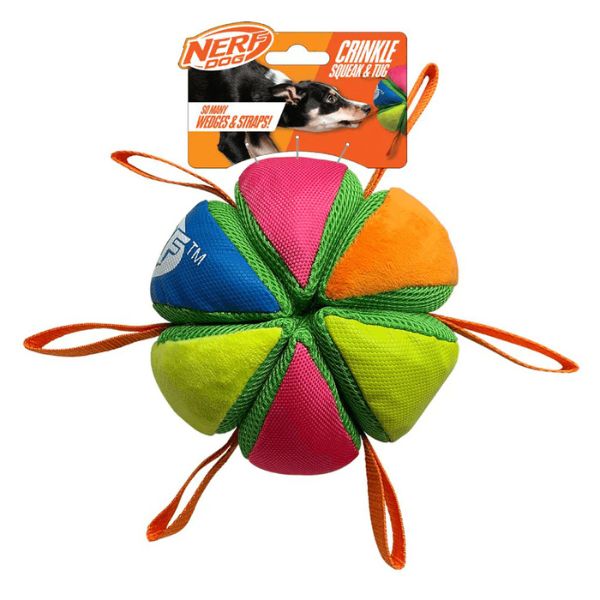 Nerf Dog Plush Squeak &amp; Crunch Wedge Ball