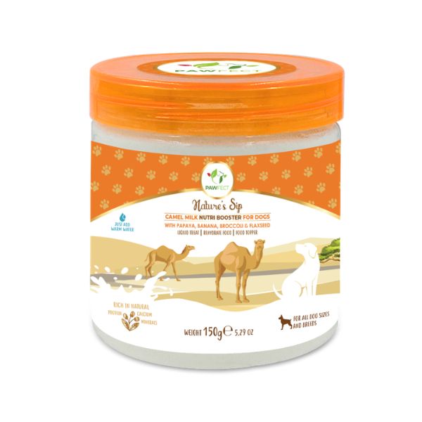 Pawfect Nature's Sip Camel Milk Powder with Papaya, Banana, Broccoli &amp; Flaxseeds for Dogs