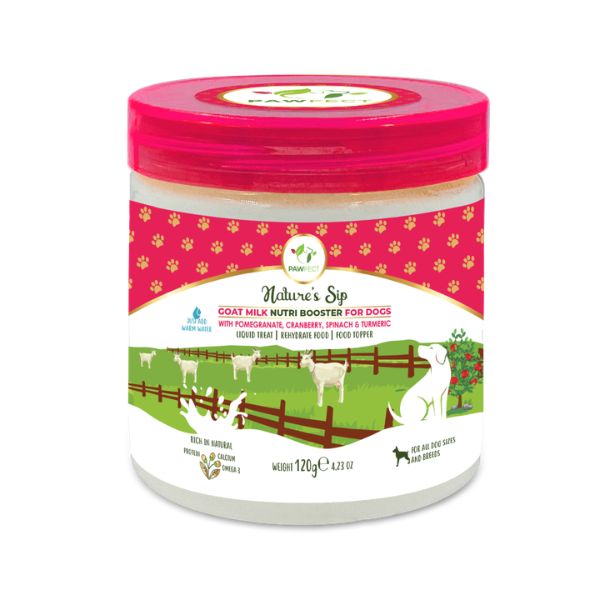 Pawfect Nature's Sip Goat Milk Powder with Pomegranate &amp; Cranberries for Dogs