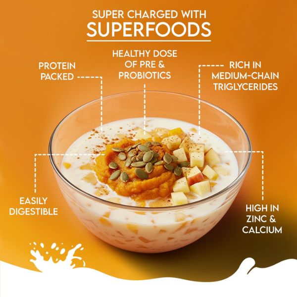 Pawfect Nature's Sip Goat Milk Powder with Pumpkin, Apple, Cinnamon & Pumpkin Seeds for Dogs