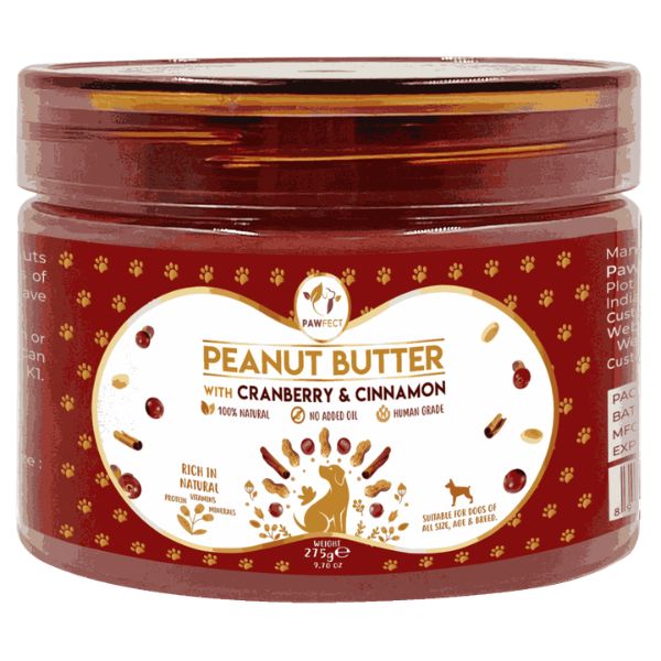 Pawfect Peanut Butter with Cranberry &amp; Cinnamon for Dogs &amp; Puppies