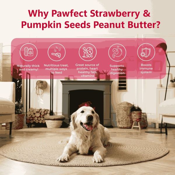 Pawfect Peanut Butter with Strawberry & Pumpkin Seeds for Dogs & Puppies