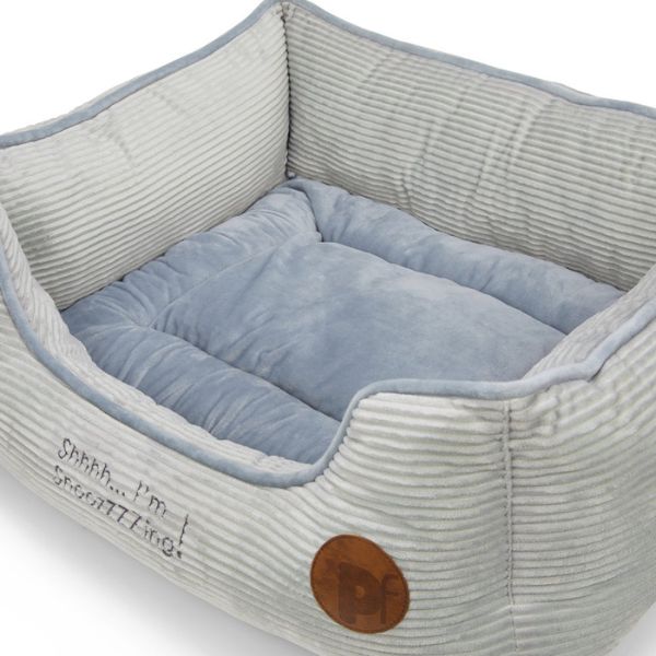 Petface Grey Cord Square Pet Bed