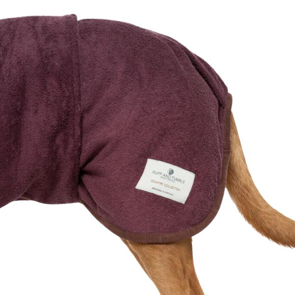 Ruff and Tumble Country Collection Drying Coat Corduroy Trim - Burgundy