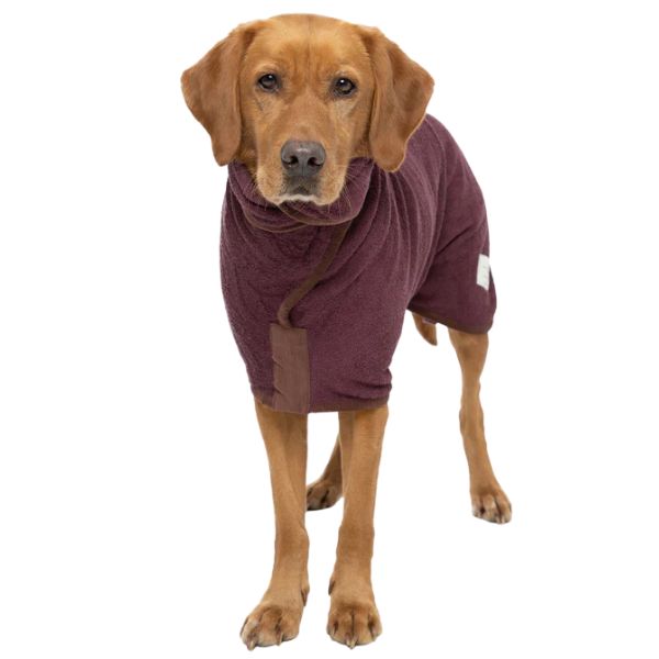 Ruff and Tumble Country Collection Drying Coat Corduroy Trim - Burgundy