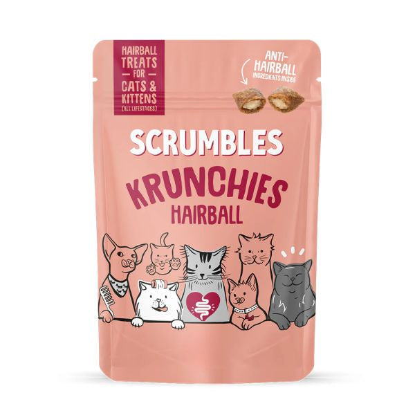 Scrumbles Krunchies Anti-Hairball Cat Pillow Treats (60g)