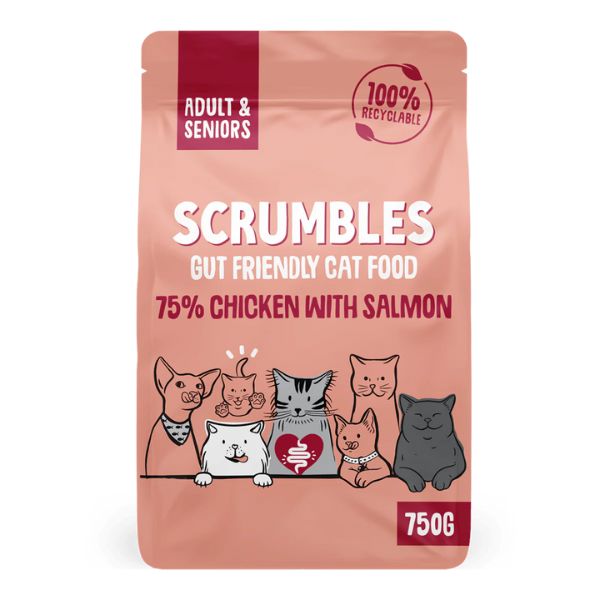 Scrumbles Chicken &amp; Salmon Dry Adult Cat Food (750g)