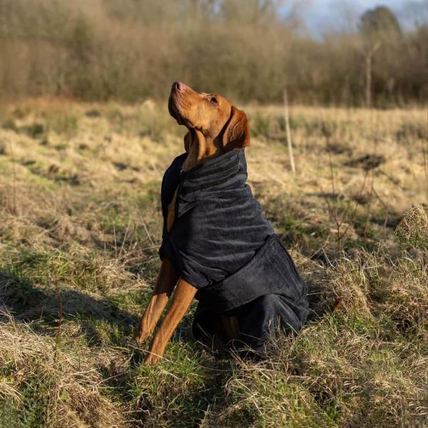 Stellar Luxury Drying Robes for Dogs (Charcoal Black)