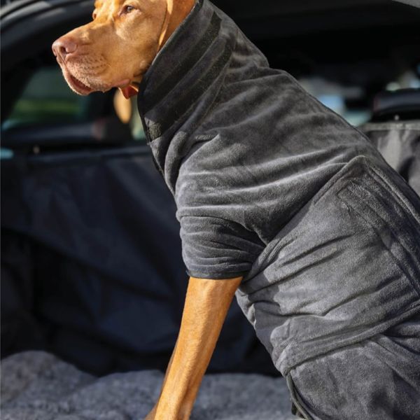 Stellar Luxury Drying Robes for Dogs (Charcoal Black)